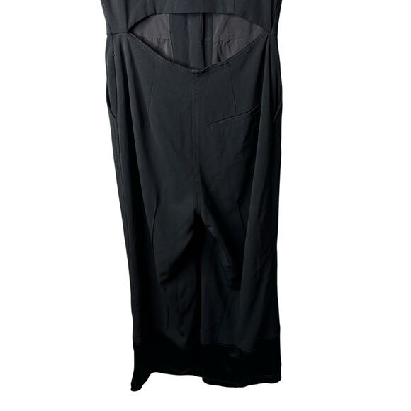 Derek Lam Black Jumpsuit Cut-Out Back Satin Hemline Evening Wear Size 4 and 6 - Picture 10 of 14